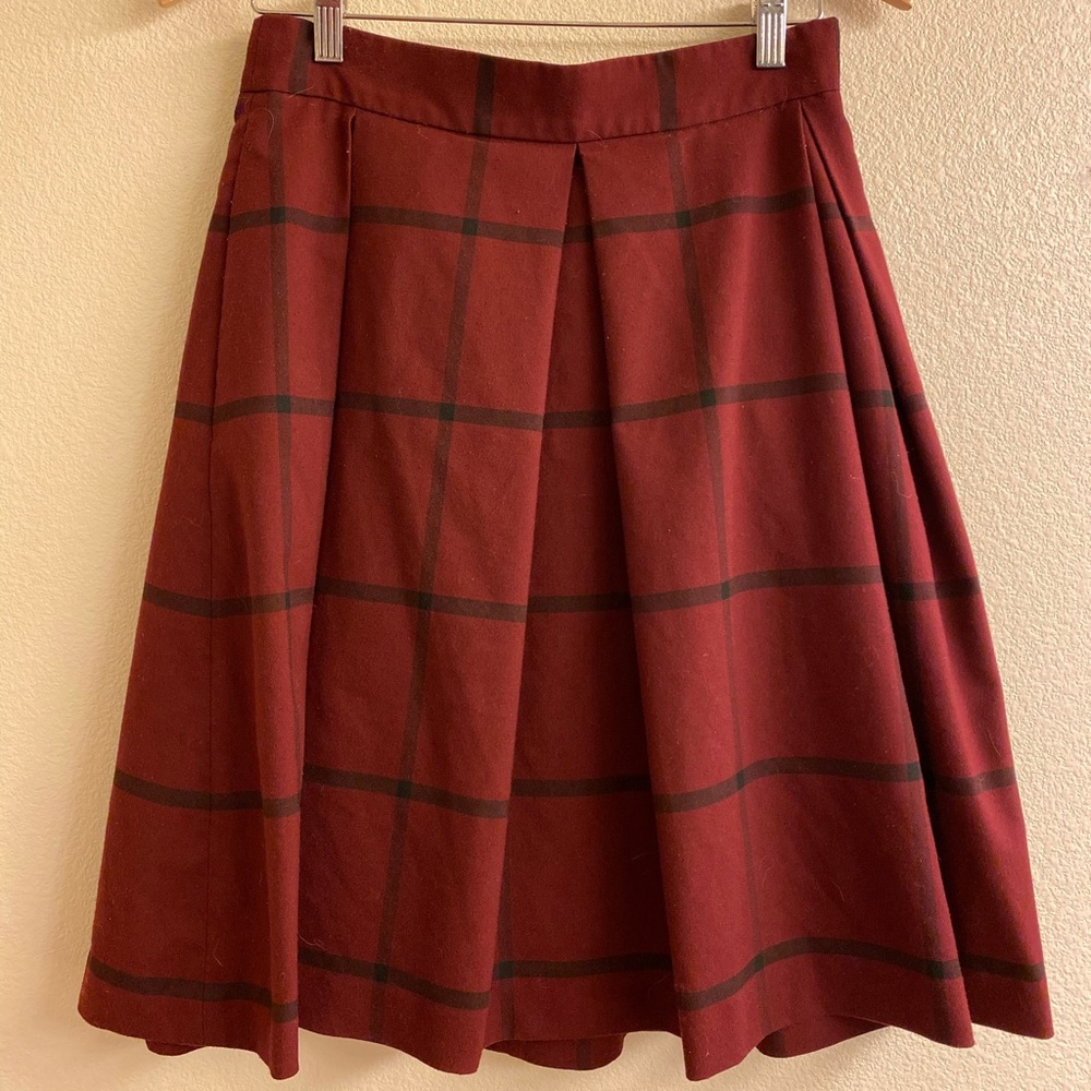 Banana Republic Pleated Midi Skirt - Plaid